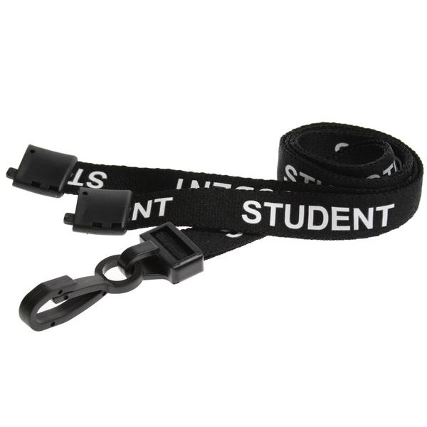 Bilde av Student black lanyard / keyhanger 15 mm with plastic J clip. 60270593 (DE,SE,NO,FI,RO,PL)