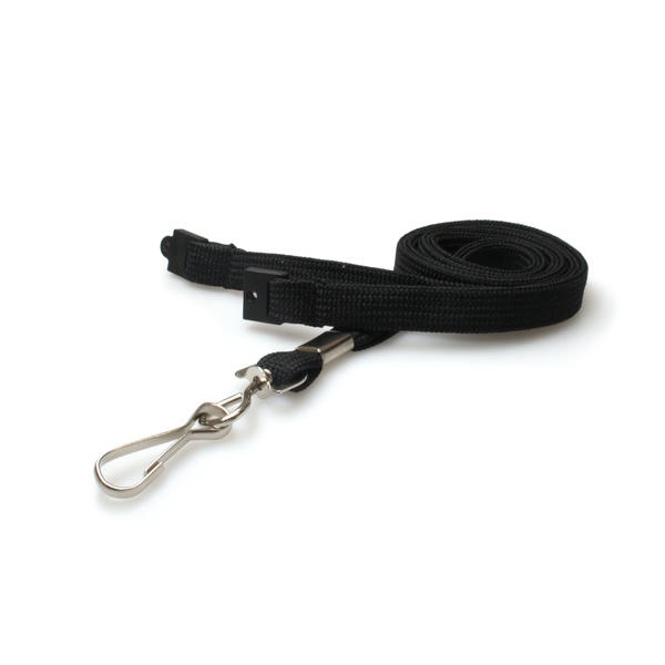 Bilde av Black lanyard / keyhanger 10 mm with Metal J-Clip - 100% polyester. 60270581 (DE,SE,NO,FI,RO,PL)